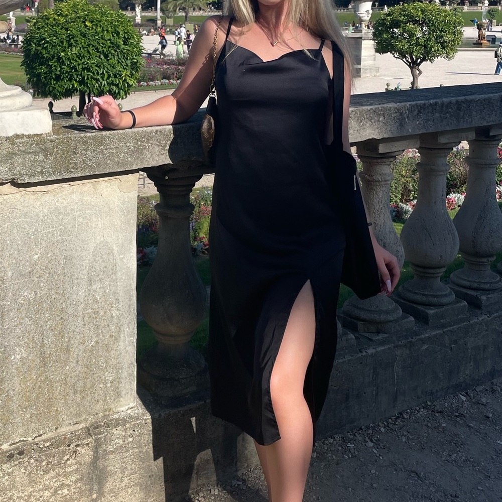 Forever 21 Black Satin Dress